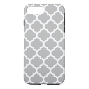Grey White Moroccan Quatrefoil Pattern #5 V iPhone 8 Plus/7 Plus Case