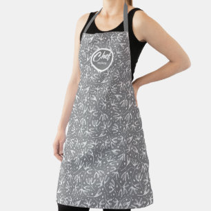 Grey & White Organic Winter Pattern Apron