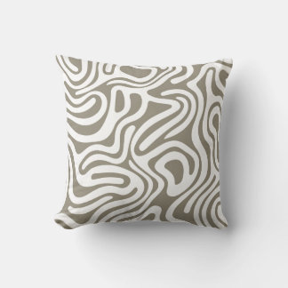 Grey & White Patterns Abstract Throw Pillow