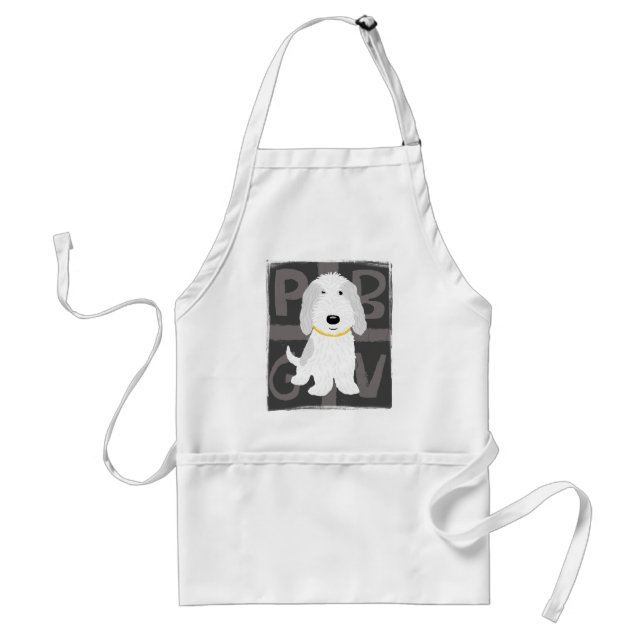 Grey & White PBGV Standard Apron (Front)