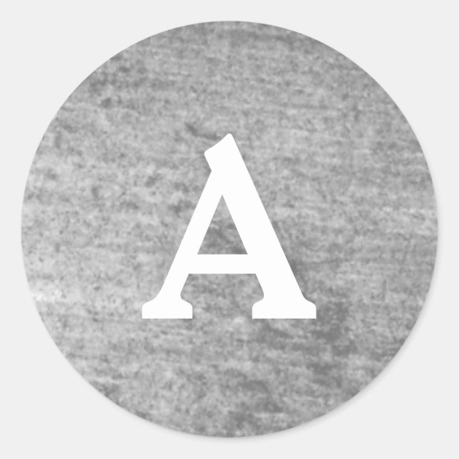 Grey & White Personalized Monogram Envelope Seal (Front)