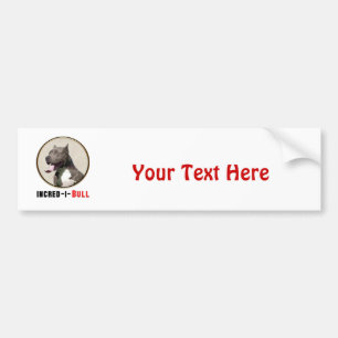 Grey & White Pitbull Incred-i-Bull Bumper Sticker