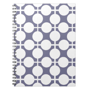 grey white polka dot and check pattern notebook