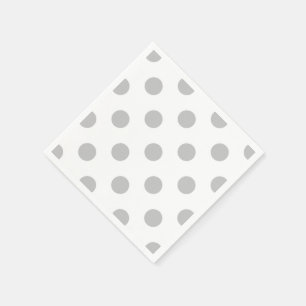 Grey & white polka dot cocktail napkins