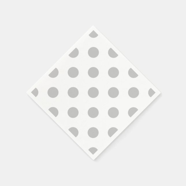 Grey & white polka dot cocktail napkins (Corner)