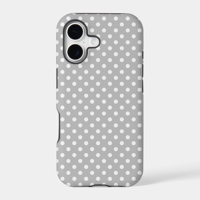 Grey White Polka Dots Pattern (Back)