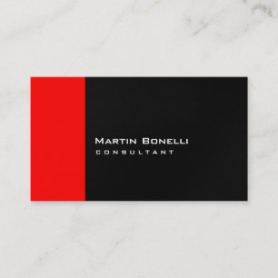 Grey White Red Stripe Business Card