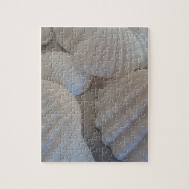 Grey White, Seashells, Sea Shell Summer Beach Love Jigsaw Puzzle (Vertical)