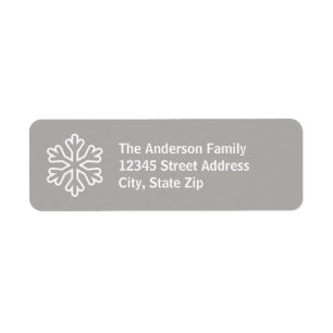 Grey & White Snowflake - Address Label