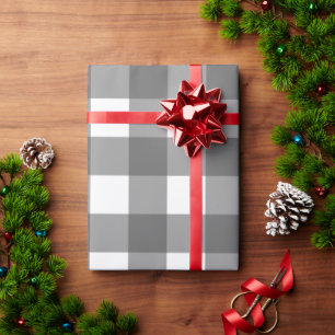 Grey & White Square Pattern Wrapping Paper