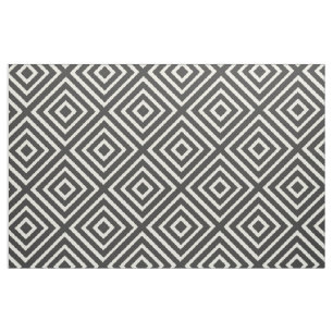 Grey & white Square stripes Customize Fabric
