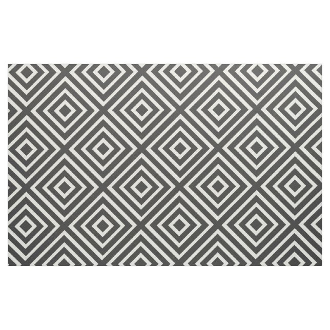 Grey & white Square stripes Customize Fabric (Yard)