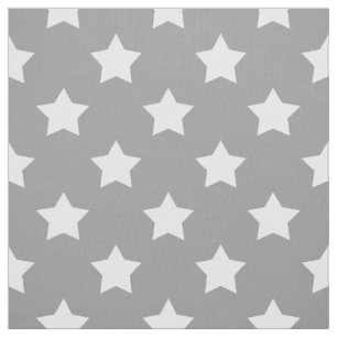Grey White Stars Pattern Decorative Textile Fabric