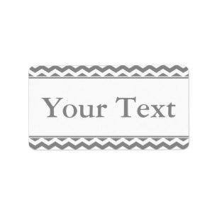 Grey & White Sticker or Label w/ Custom Text