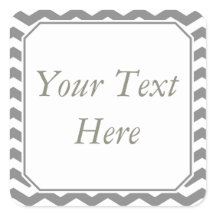Grey & White Stickers or Labels w/ Custom Text