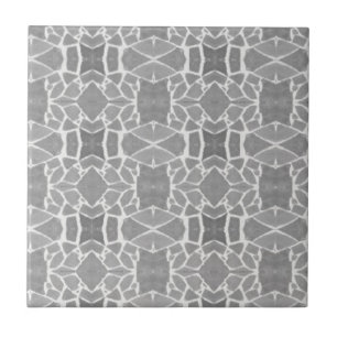 Grey White Stone Tiles Mosaic Pattern
