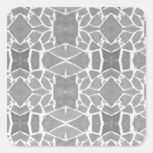 Grey White Stone Tiles Mosaic Pattern Square Sticker
