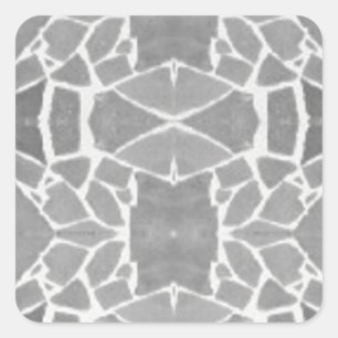 Grey White Stone Tiles Mosaic Pattern Square Sticker