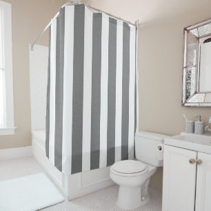 Grey & White Striped Custom Shower