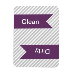 Grey & White Striped Pattern Dishwasher Magnets