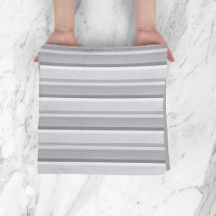grey white stripes bath towel set
