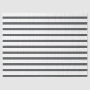 Grey White Stripes Tissue Paper