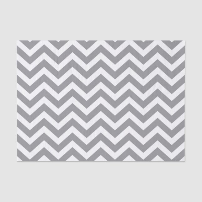 Grey & White Thick Chevron Wedding Birthday V2 Tissue Paper (Front)