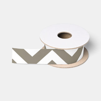 Grey & White Thick Chevron Wedding Birthday V3 Satin Ribbon