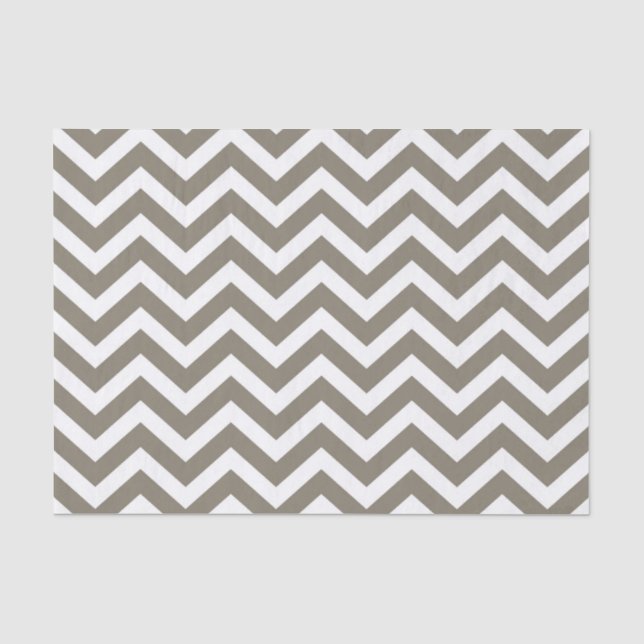 Grey & White Thick Chevron Wedding Birthday V3 Tissue Paper (Front)