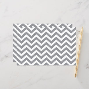 Grey & White Thick Chevron Wedding V2 Cardstock