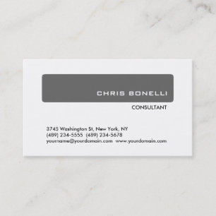 Grey White Trendy Modern Consultant Business Card
