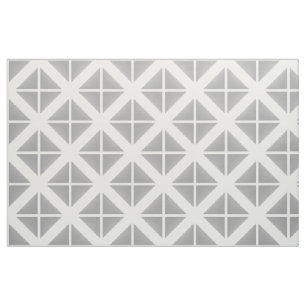 Grey White Trendy Triangles Pattern Fabric