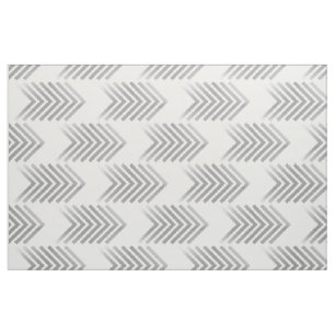 Grey White Tribal Arrow Pattern Fabric