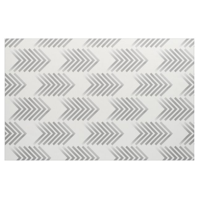 Grey White Tribal Arrow Pattern Fabric (Fat Quarter)