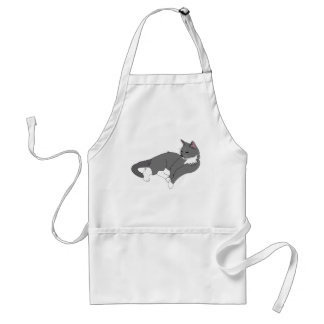Grey & White Tuxedo Cat Standard Apron