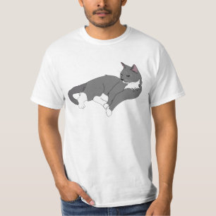 Grey & White Tuxedo Cat T-Shirt
