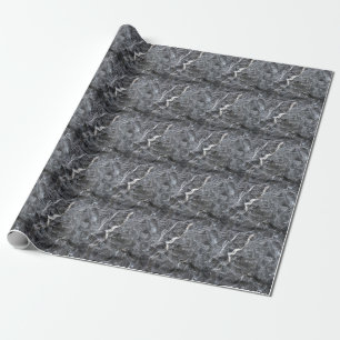 Grey White Veined Stone Surface Wrapping Paper