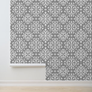 Grey & White Victorian Elegance Wallpaper