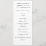 Grey & White Wedding Program Template<br><div class="desc">Elegant,  simple wedding ceremony program template for any style of wedding.  White and french grey/warm grey.</div>