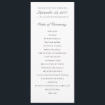 Grey & White Wedding Program Template<br><div class="desc">Elegant,  simple wedding ceremony program template for any style of wedding.  White and french grey/warm grey.</div>