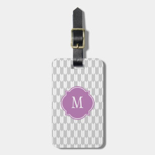 Grey & White Yagasuri Monogram Luggage Tag