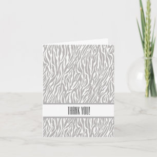 Grey White Zebra Print Thank You