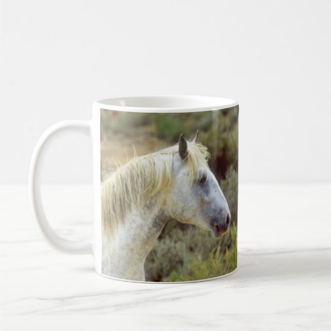 Grey Wild Horse, Rock Springs, Wyoming Coffee Mug (Left)