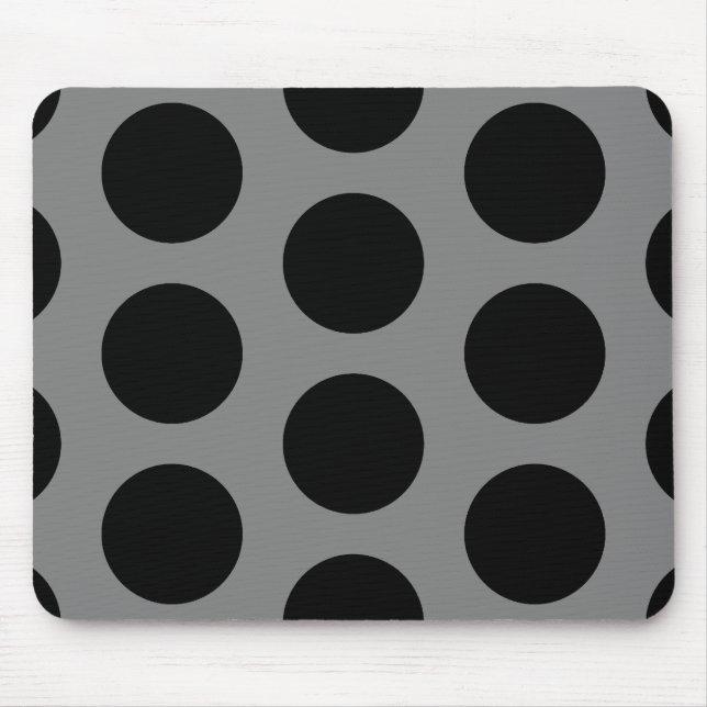 Grey with Black Dots Mouse Pad (Front)