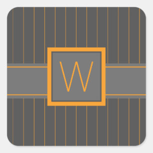 Grey with Orange Pinstripes Sticker