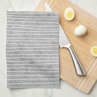 Grey with Pale Stripes Kitchen Towel