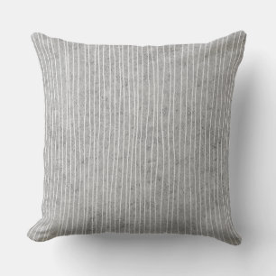 Grey with Pale Stripes Throw Pillow