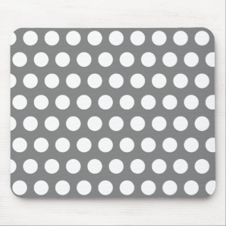 Grey with Polka Dots Mouse Pad