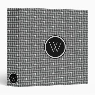 Grey with Silver Accent Houndstooth Binder