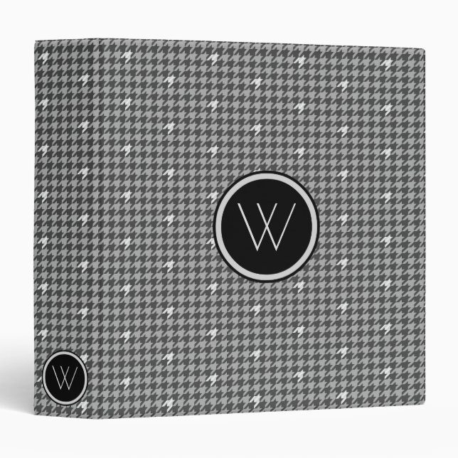 Grey with Silver Accent Houndstooth Binder (Front/Spine)